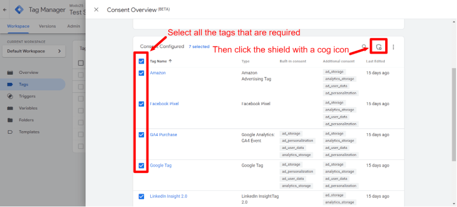 step 8 Google Consent mode in GTM