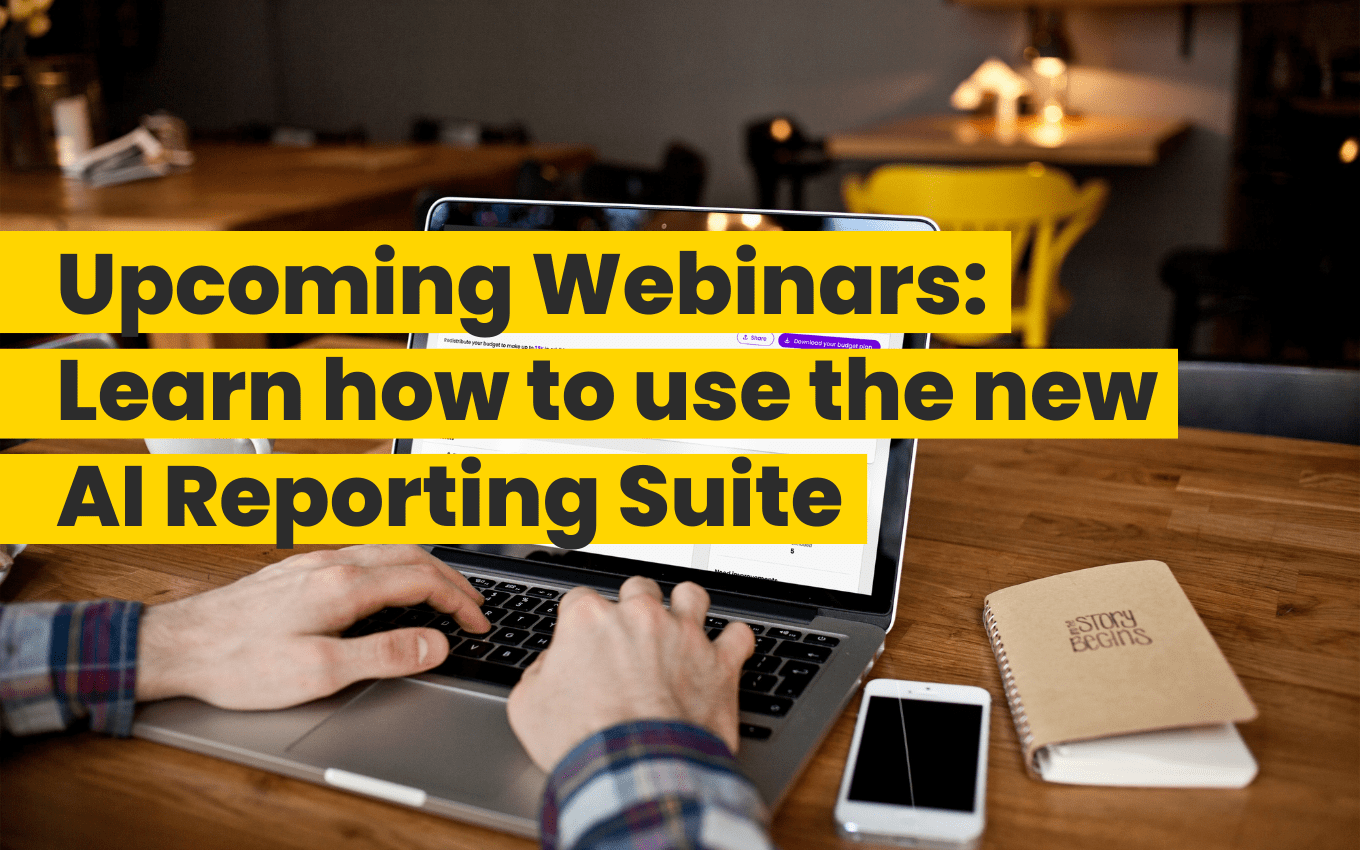 Upcoming webinars AI reporting suite