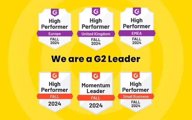 Six G2 Fall 2024 badges showing High Performer and Momentum Leader awards for ASK BOSCO across Europe, UK, and EMEA regions