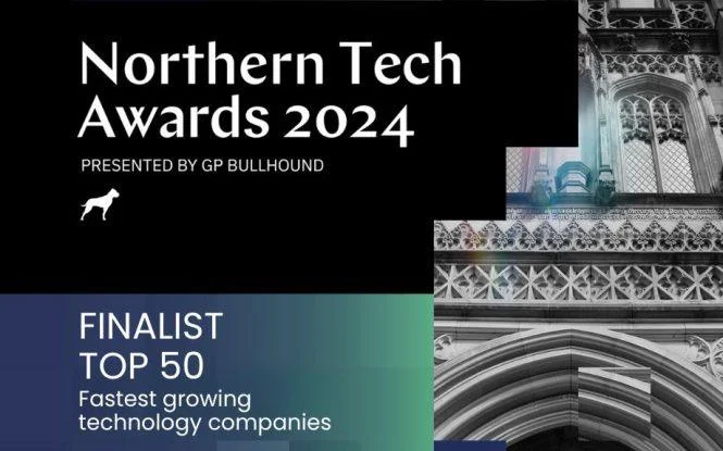 Northern Tech Awards 2024 finalist badge naming ASK BOSCO in the Top 50 fastest growing technology companies.