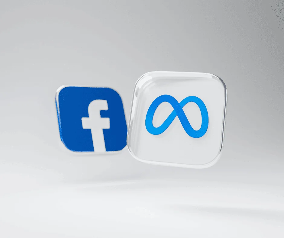 Facebook and Meta logos side by side, representing Facebook GA4 tracking integration