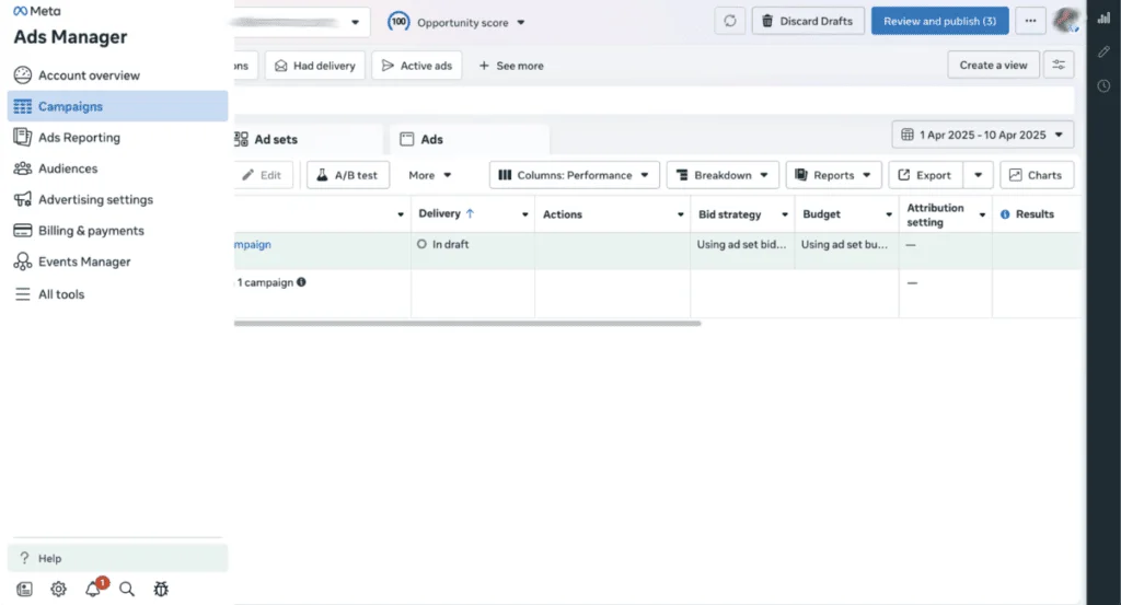 Ads manager
